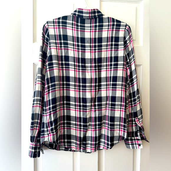 DALIA Women’s Plaid Button-Up Blouse – Size M – 100% Rayon - Picture 8 of 15